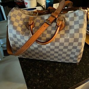 REDUCED!Louis Vuitton Speedy Damier Azur Bandouliere 30 shoulder bag + organizer